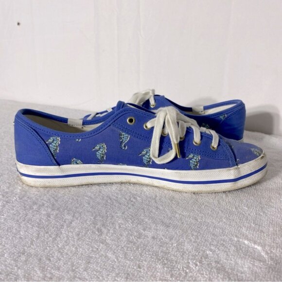 Keds For Kate Spade Blue Seahorse Lace Up Low Top Sneakers 10 - Picture 10 of 12